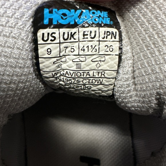 Hoka‎ Gaviota LTR Grey Leather  Women's Size 9 Running Trainer - Picture 7 of 9
